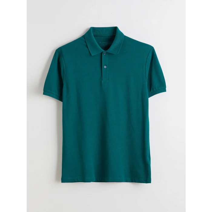 LCWAIKIKI Classic Yeşil Polo Yaka Kısa Kollu Pike Erkek Tişört