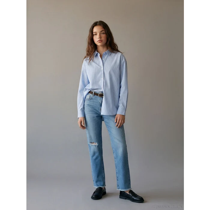 LCW Kids İndigo Slim Fit Kız Çocuk Jean Pantolon