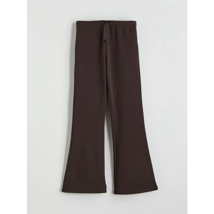 LCW Kids Kahverengi New York Baskılı Kız Çocuk Soft Touch Sweatshirt ve Eşofman Altı