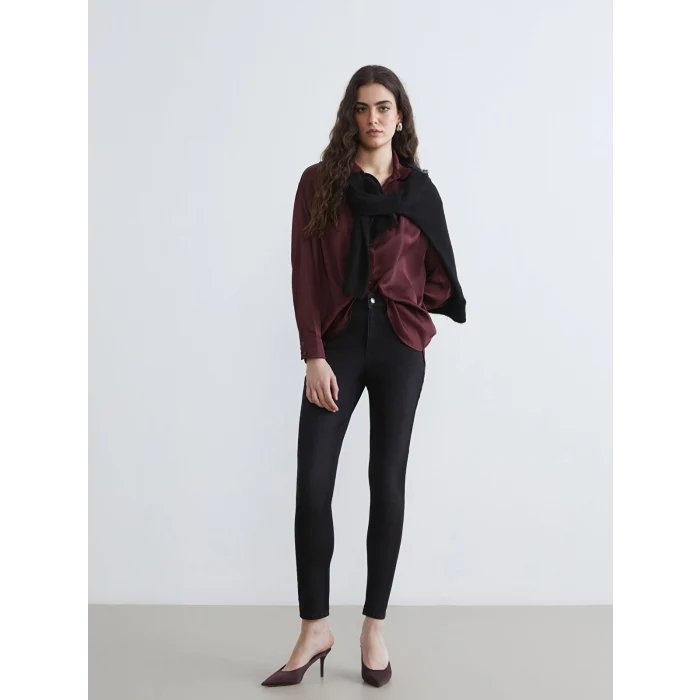 LCW Jeans Siyah Jüpiter Süper Skinny Fit Kadın Jean Pantolon