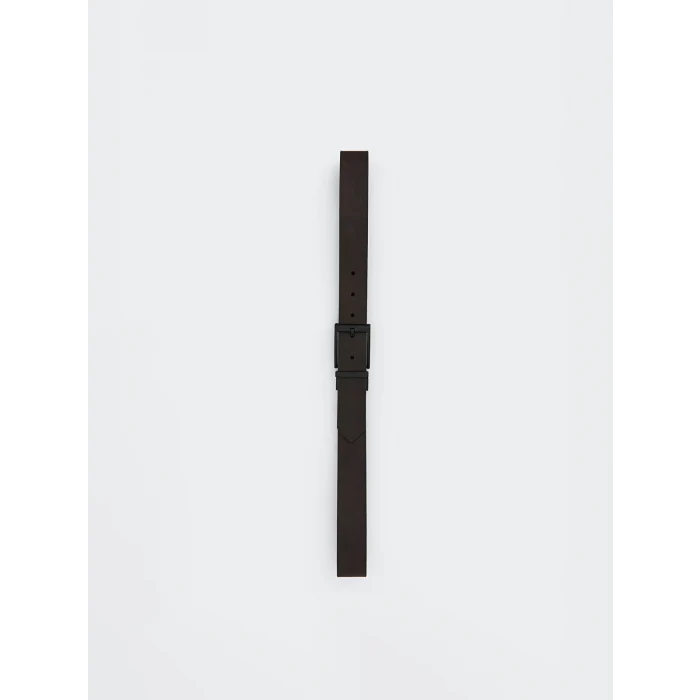 LCW ACCESSORIES Siyah Deri Görünümlü Erkek Kemer