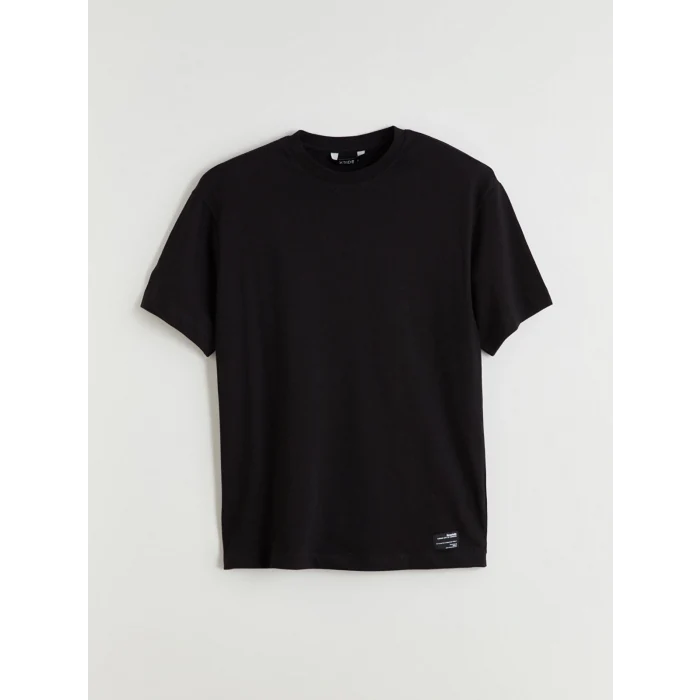 XSIDE Siyah Bisiklet Yaka Penye Erkek Tişört