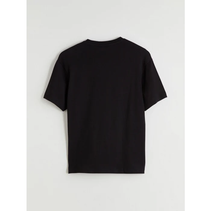 XSIDE Siyah Bisiklet Yaka Penye Erkek Tişört