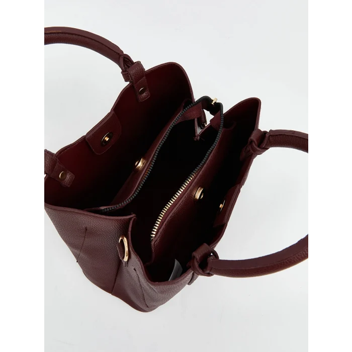 LCW ACCESSORIES Bordo Deri Görünümlü Kadın Omuz Çantası