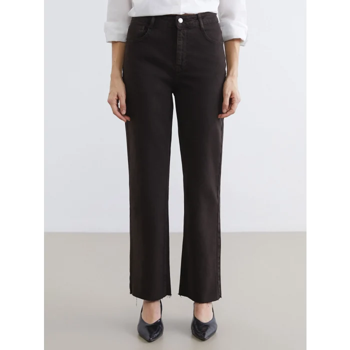 LCW Jeans Kahverengi Straight Fit Kadın Jean Pantolon