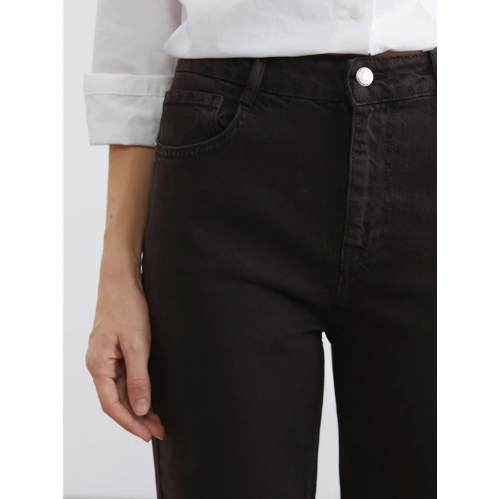 LCW Jeans Kahverengi Straight Fit Kadın Jean Pantolon