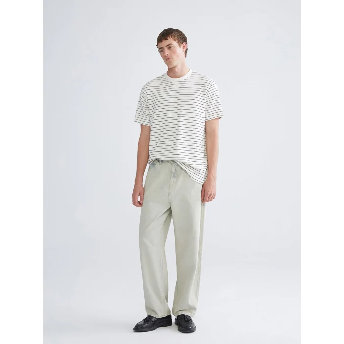 XSIDE Siyah Bisiklet Yaka Çizgili Erkek Tişört