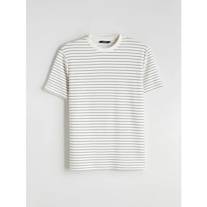 XSIDE Siyah Bisiklet Yaka Çizgili Erkek Tişört