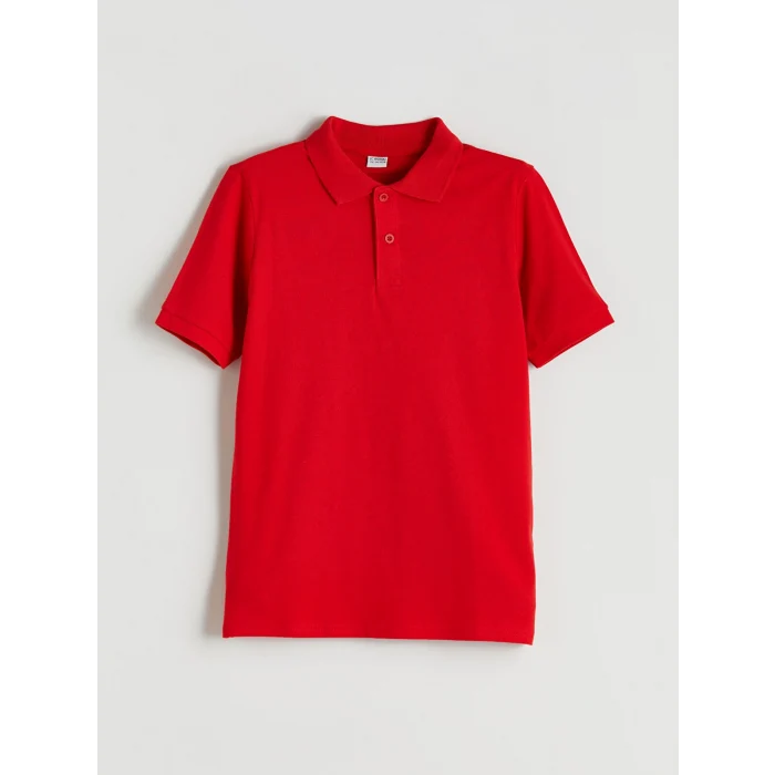 LCW Kids Kırmızı Polo Yaka Erkek Çocuk Tişört