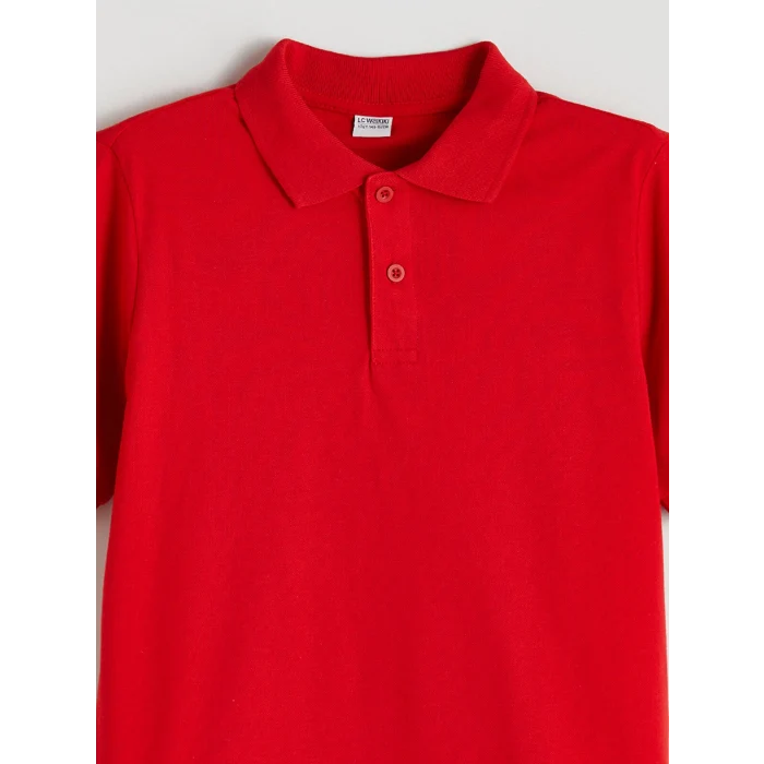 LCW Kids Kırmızı Polo Yaka Erkek Çocuk Tişört