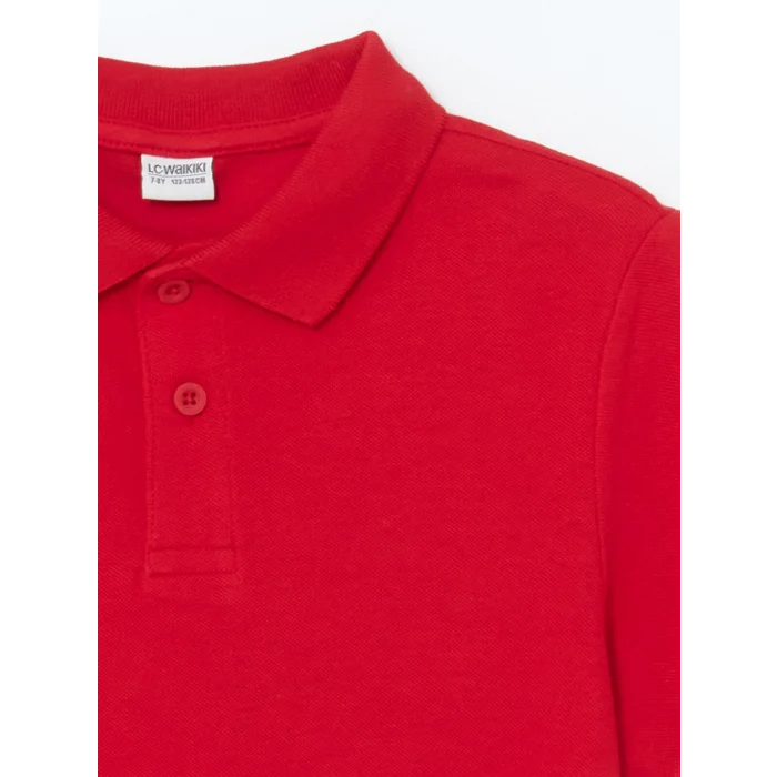 LCW Kids Kırmızı Polo Yaka Erkek Çocuk Tişört