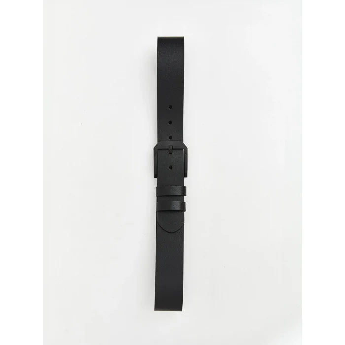 LCW ACCESSORIES Siyah Deri Görünümlü Erkek Kemer