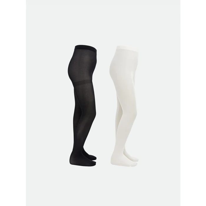 LCW Kids Siyah İnce Kız Çocuk Külotlu Çorap 2li