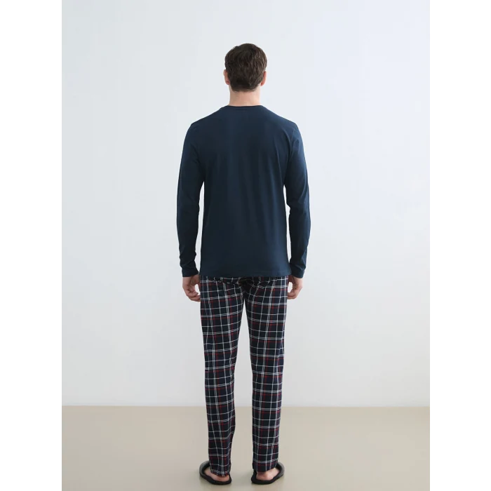 LC WAIKIKI Lacivert Bisiklet Yaka Ayı Teddy Baskılı Erkek Pijama Takım