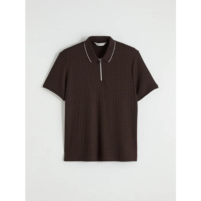 LCW Vision Kahverengi Polo Yaka Erkek Tişört