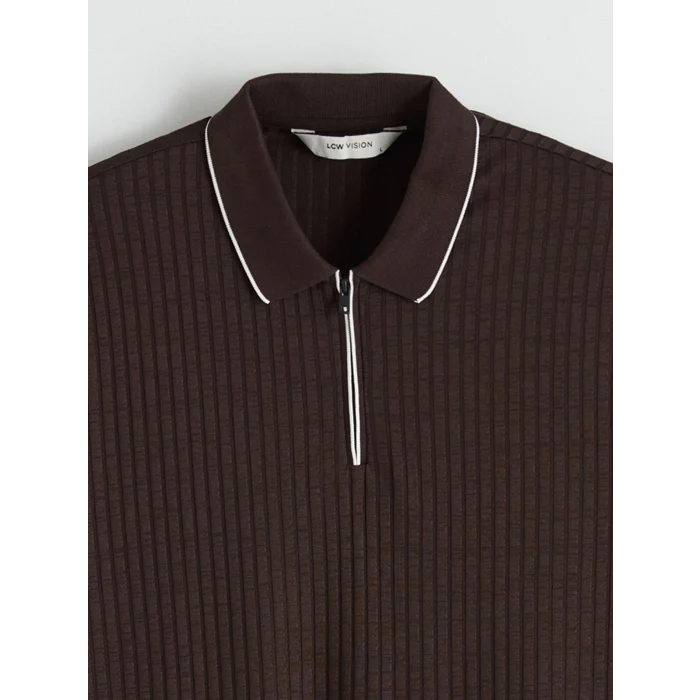 LCW Vision Kahverengi Polo Yaka Erkek Tişört