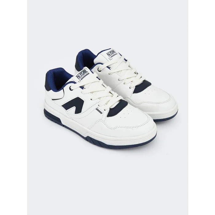 LCW STEPS Beyaz Deri Görünümlü Erkek Çocuk Spor Ayakkabı