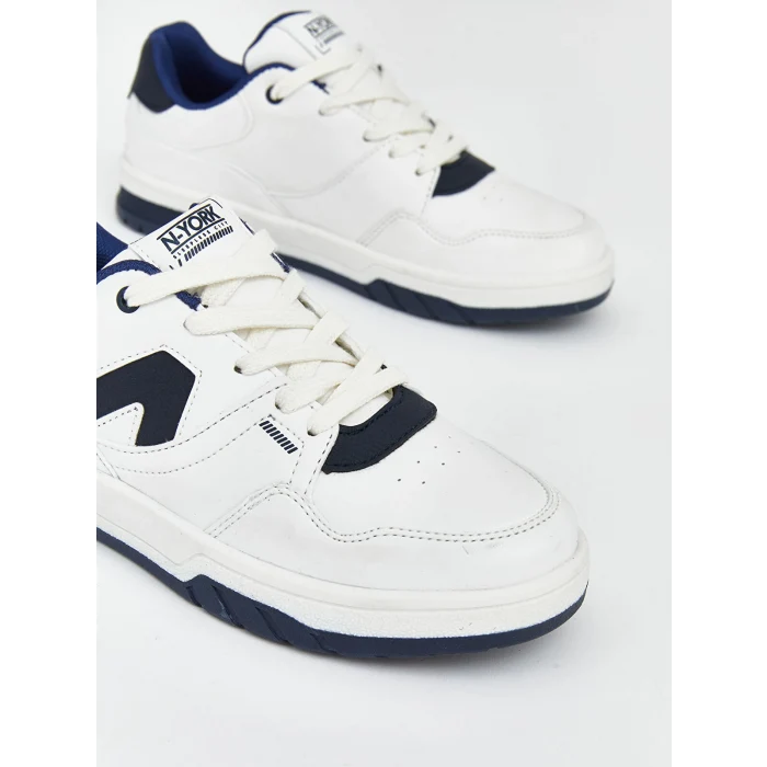 LCW STEPS Beyaz Deri Görünümlü Erkek Çocuk Spor Ayakkabı