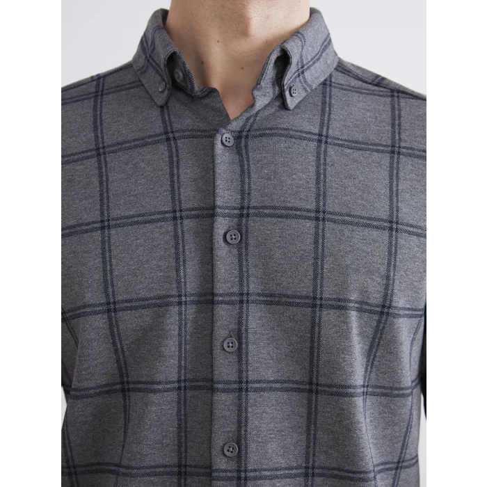 SOUTHBLUE Gri Regular Fit Uzun Kollu Ekose Erkek Oduncu Gömlek