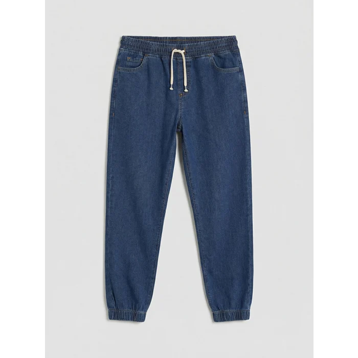 LCW Kids İndigo Beli Lastikli Erkek Çocuk Jogger Jean Pantolon