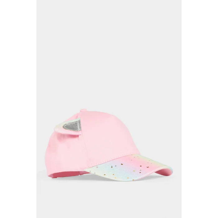 Defacto B7603A8PN1 Pembe 3D Simli Kumaş Cap Şapka Kız Çocuk