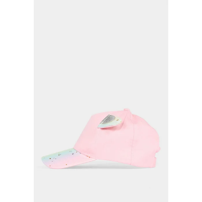 Defacto B7603A8PN1 Pembe 3D Simli Kumaş Cap Şapka Kız Çocuk