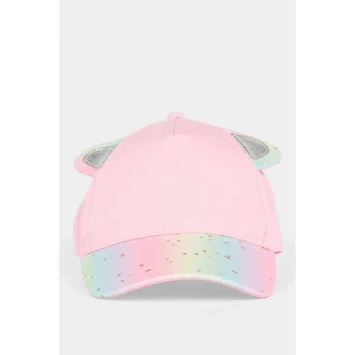 Defacto B7603A8PN1 Pembe 3D Simli Kumaş Cap Şapka Kız Çocuk