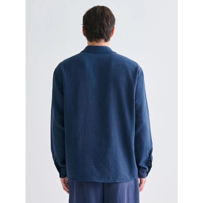 XSIDE Lacivert Regular Fit Uzun Kollu Erkek Gömlek