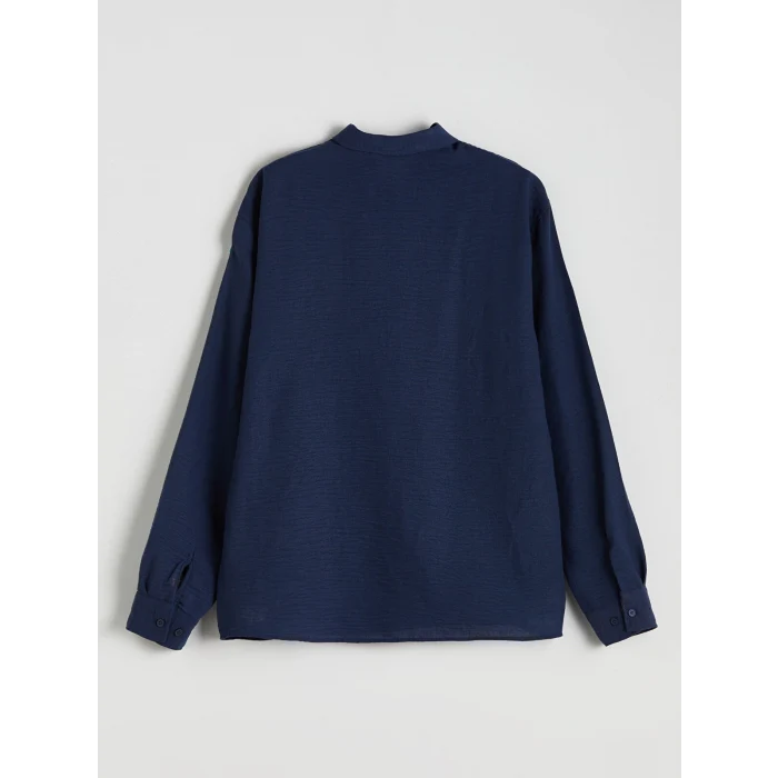 XSIDE Lacivert Regular Fit Uzun Kollu Erkek Gömlek