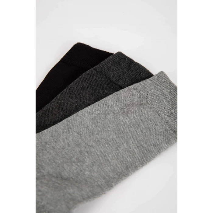 Defacto T9595AZKR1 Çok Renkli Erkek Pamuklu 3lü Uzun Çorap