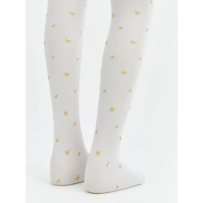 LCW Kids Gri Baskılı Kız Çocuk İnce Külotlu Çorap 2li