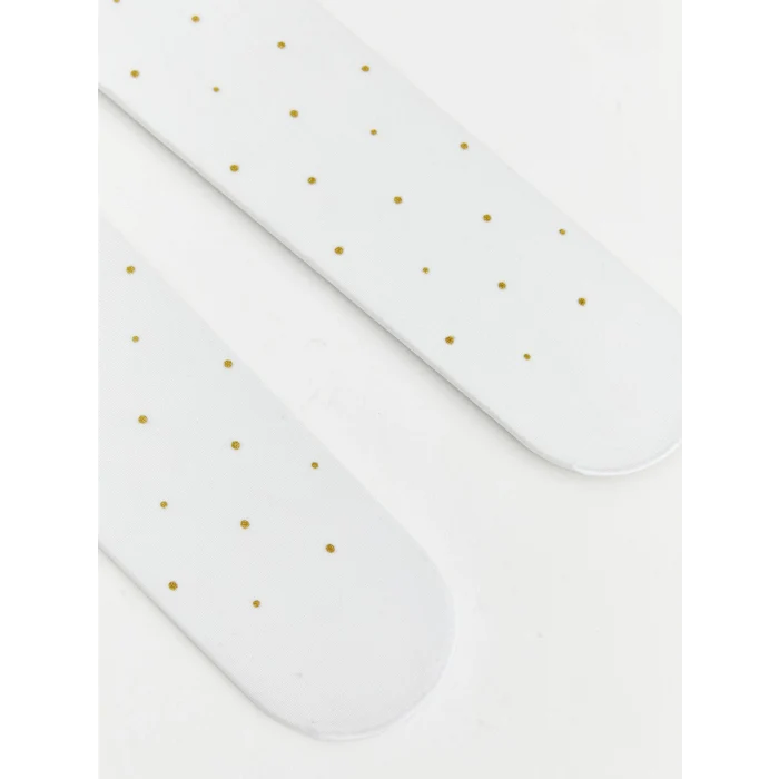 LCW baby Beyaz Desenli Kız Bebek Külotlu Çorap 2li