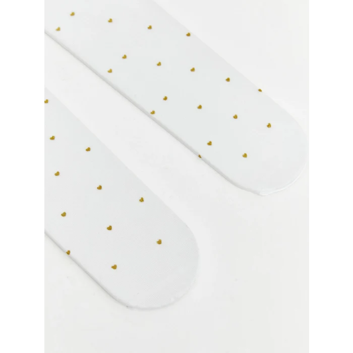 LCW baby Beyaz Desenli Kız Bebek Külotlu Çorap 2li