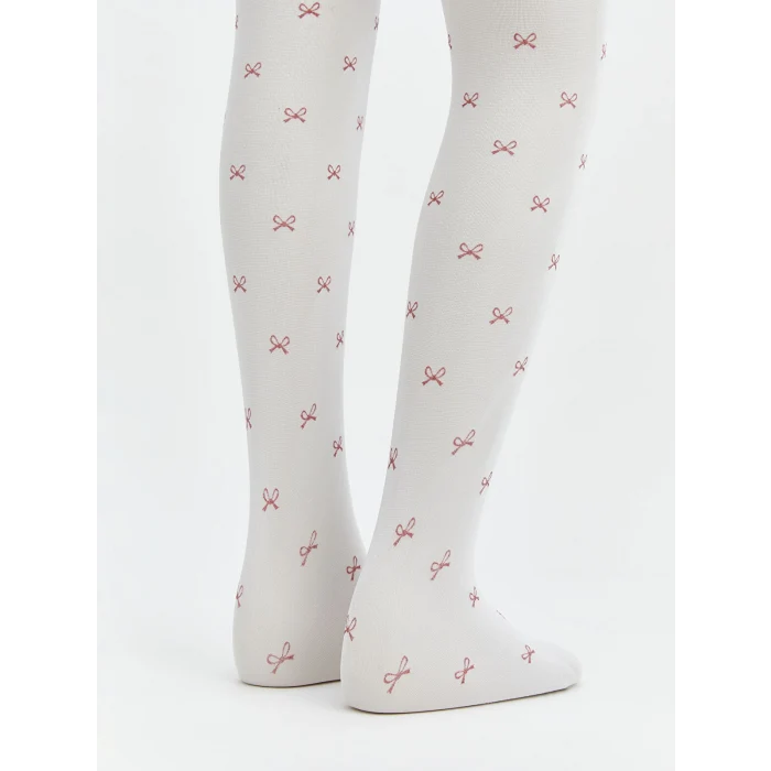 LCW Kids Beyaz Fiyonk Detaylı Kız Çocuk İnce Külotlu Çorap 2li