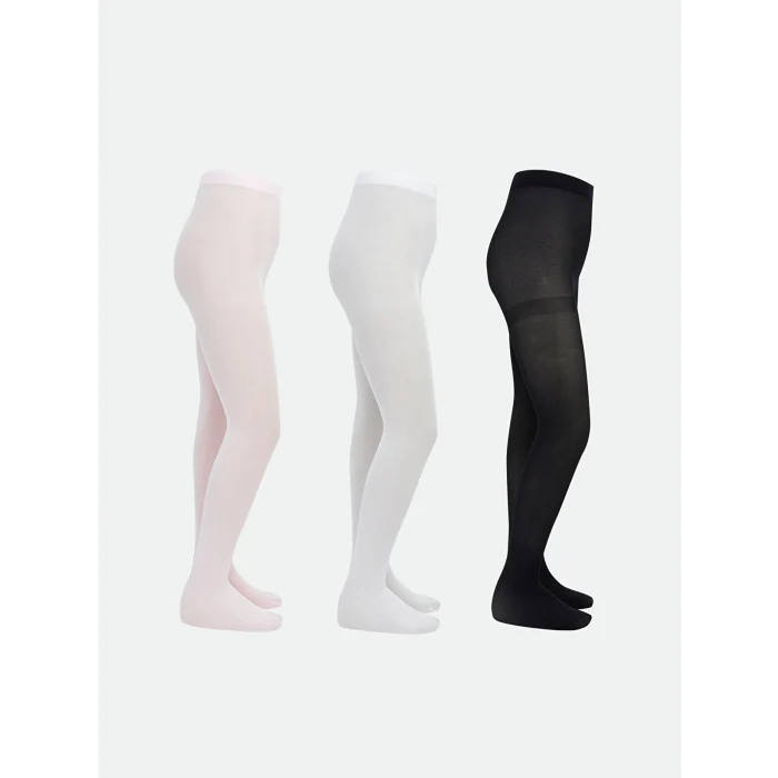 LCW Kids Pembe Basic İnce Kız Çocuk Külotlu Çorap 3lü