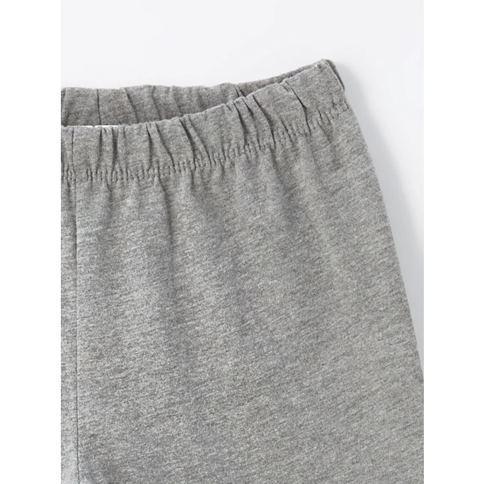 LCW baby Ekru Bisiklet Yaka Kısa Kollu Baskılı Erkek Bebek Şortlu Pijama Takımı