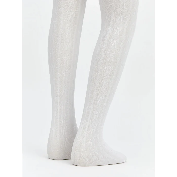LCW Kids Beyaz Desenli Kız Çocuk İnce Külotlu Çorap 2li