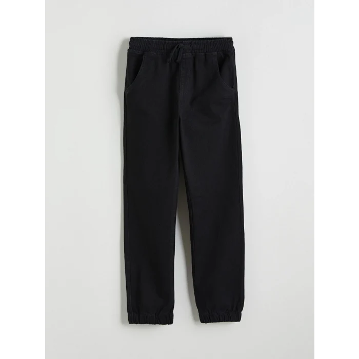 LCW Kids Siyah Beli Lastikli Erkek Çocuk Jogger Jean Pantolon