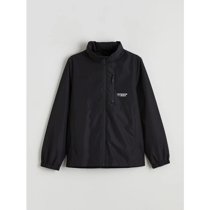 LCW Kids Siyah Su İtici Kapüşonlu Erkek Çocuk Mont