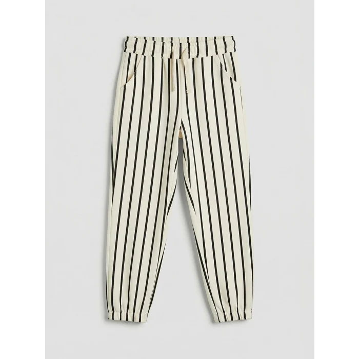 LCW Kids Ekru Çizgili Erkek Çocuk Jogger Eşofman Alt