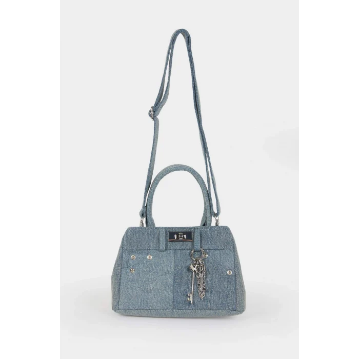 Defacto E3709AXBE2 Mavi Kadın Jean Görünümlü Omuz Çantası