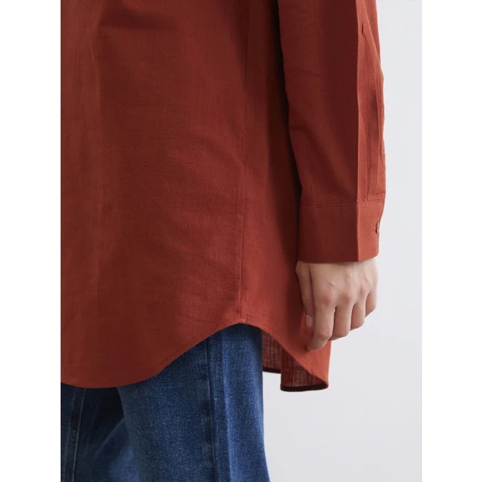 LCWAIKIKI Classic Kahverengi Regular Fit Kadın Gömlek Tunik