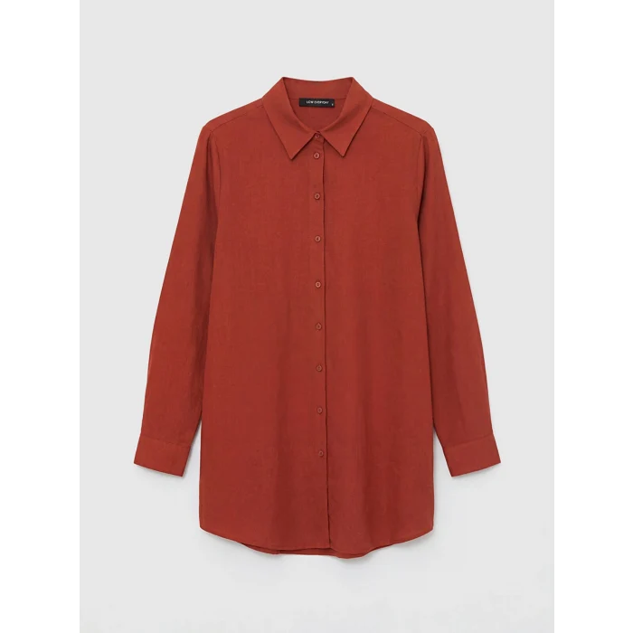 LCWAIKIKI Classic Kahverengi Regular Fit Kadın Gömlek Tunik