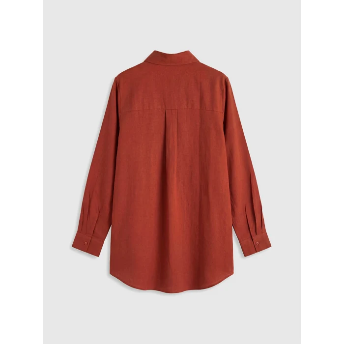 LCWAIKIKI Classic Kahverengi Regular Fit Kadın Gömlek Tunik