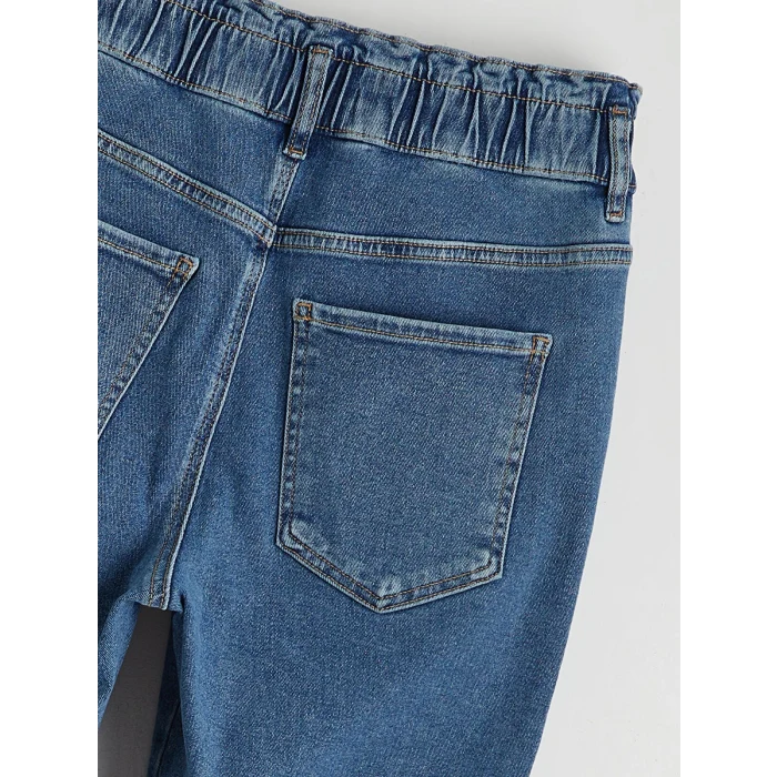 LCWAIKIKI Classic İndigo Yüksek Bel Slim Mom Kadın Jean Pantolon