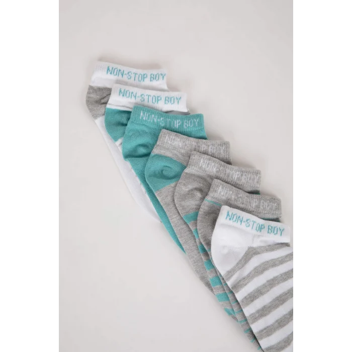 Defacto W8890A6KR1 Çok Renkli Erkek Çocuk Baskılı 7li Pamuklu Patik Çorap