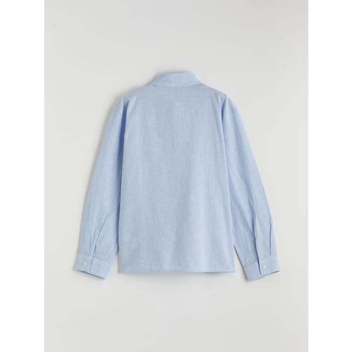 LCW Kids Mavi Çizgili Erkek Çocuk Gömlek