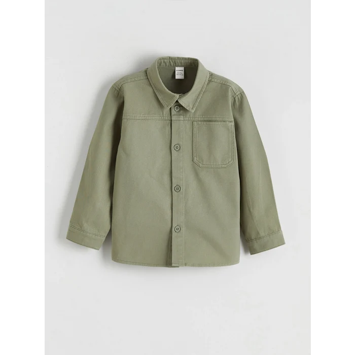 LCW Kids Yeşil Erkek Çocuk Gabardin Gömlek ve Pantolon