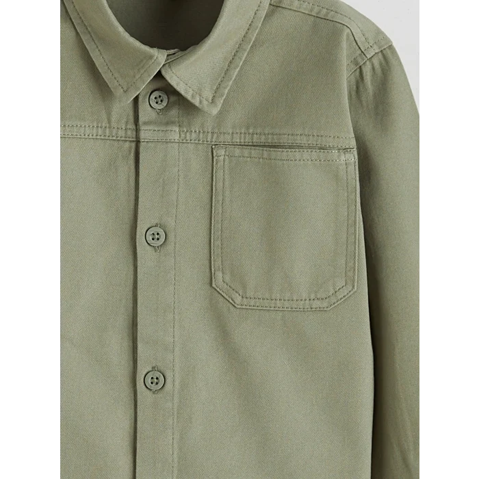 LCW Kids Yeşil Erkek Çocuk Gabardin Gömlek ve Pantolon