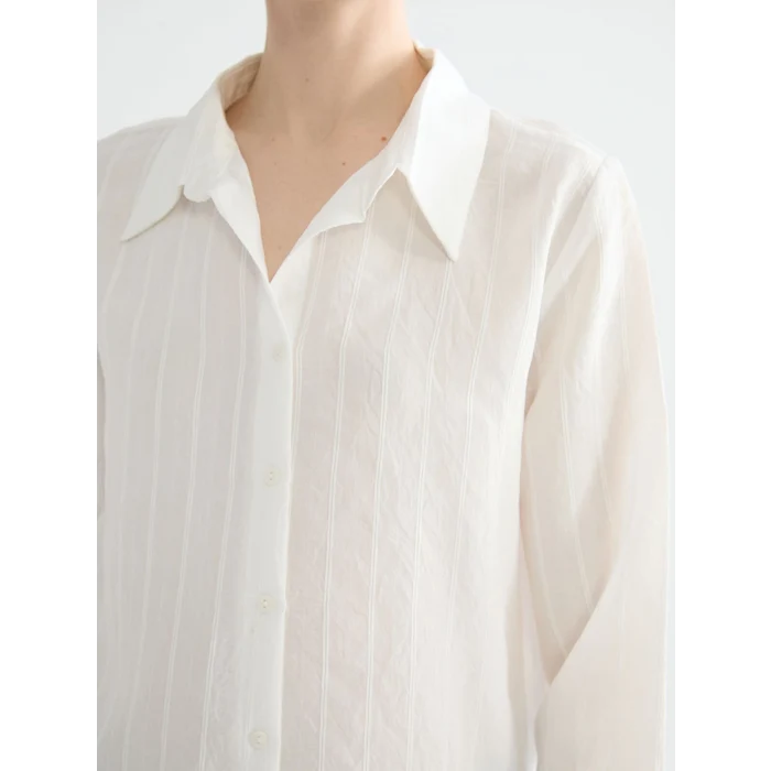 LCWAIKIKI Classic Beyaz Çizgili Kadın Gömlek